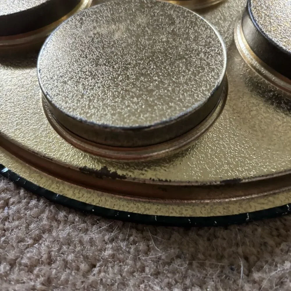 Vintage Cape Cod Mid Century Souvenir Round Metal Bar Drink Tray